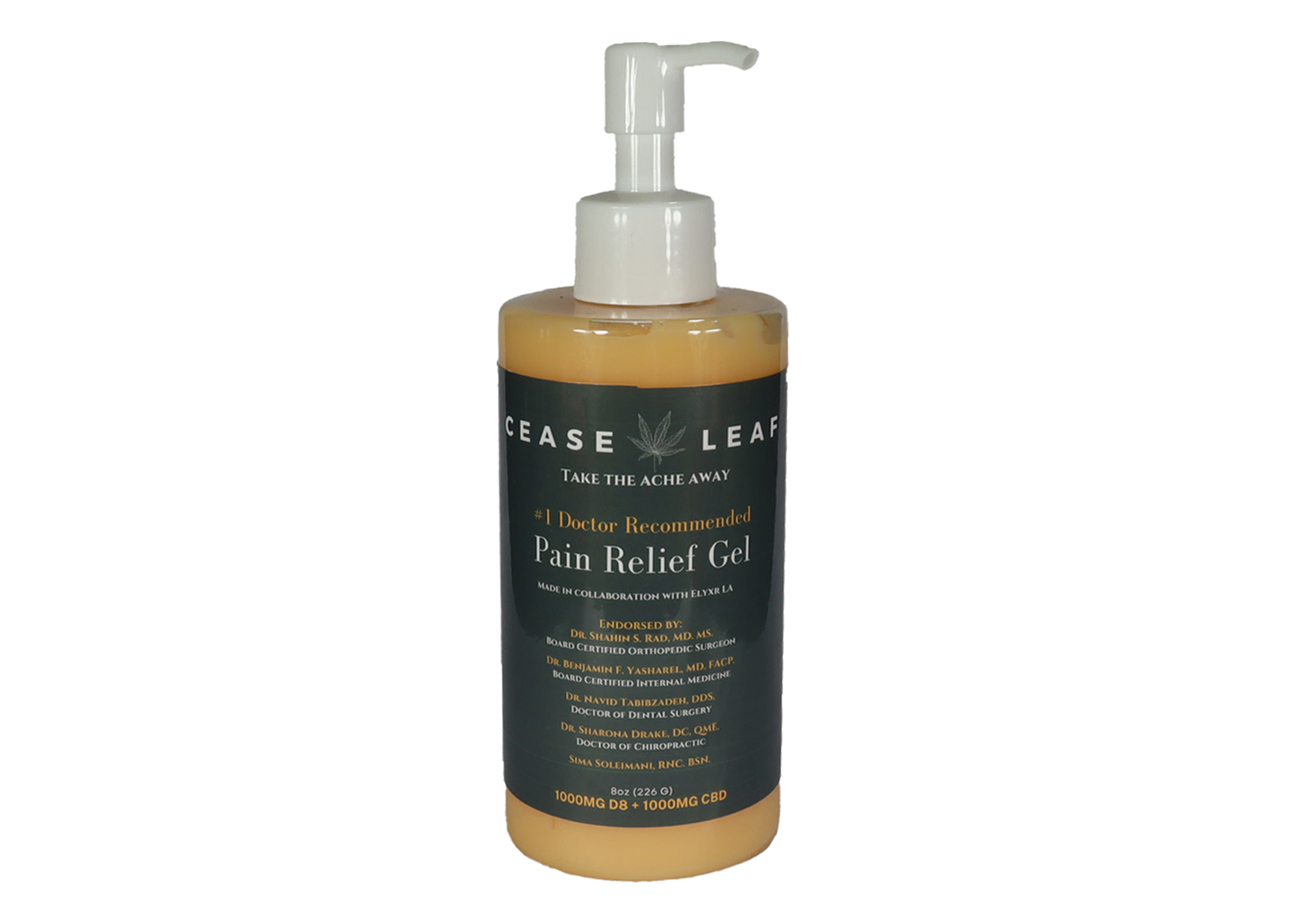 CeaseLeaf 8oz Delta-8 & CBD Pain Relief Gel